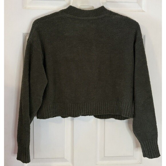 UGG Nyomi Women's Cropped Cardigan Sweater Green Sz S Soft Textured Cozy Comfy - Picture 2 of 6